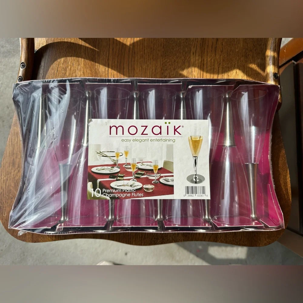 Mozaik Premium Plastic Champagne Flutes